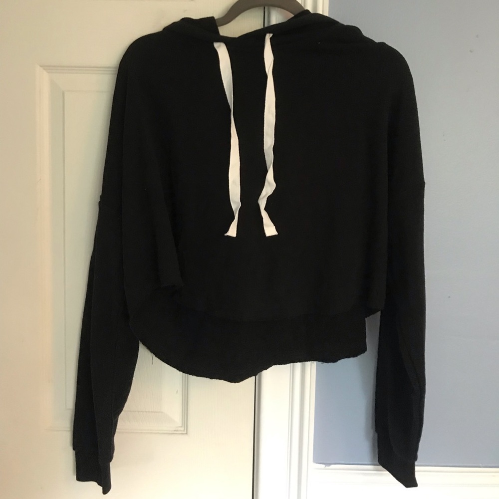 black cropped hoodie